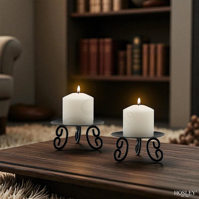 Hosley Set of 2 Pillar or LED Candle Holder 5 inch Diameter Gift for Farmhouse Weddings or can be Used for Aromatherapy and Spa O5 - Image 5